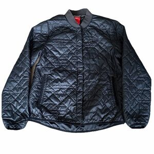 VTG Nike Jacket Women M Black Quilt Snap Button Primaloft Sportswear FA70207EAG